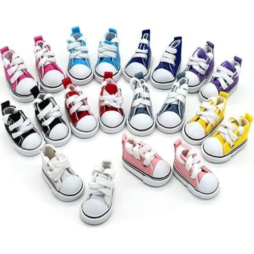 5cm Canvas Shoes Doll Fashion Mini Shoes Doll Shoes DIY handmade doll Doll Accessories for Kids Christmas Gifts Birthday Present
