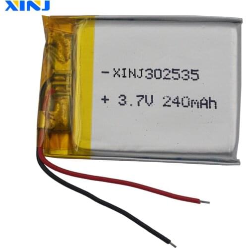 XINJ 3.7V 240mAh lithium polymer battery lipo cell 302535 For GPS Sat Nav driving record earphone DIY Camera DVC DVR MP4 watches