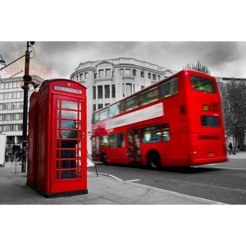 Best Nice Custom London England red phone Poster Cloth Fabric Poster Modern For Bedroom Silk Poster As A Gift Canvas Poster