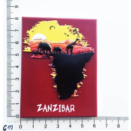 Zanzibar Tanzania)Fridge Magnet Creative Travel Commemorate Crafts 28D Ornaments Magnetism Resin Material Refrigerator Stickers