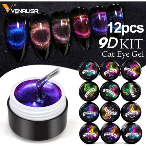 2021 VENALISA 9D Chameleon Cat Eye Nail Gel Magnetic Soak Off Gel Nail Polish Romantic Shining Gel Lacquers Nail Varnish 5ml