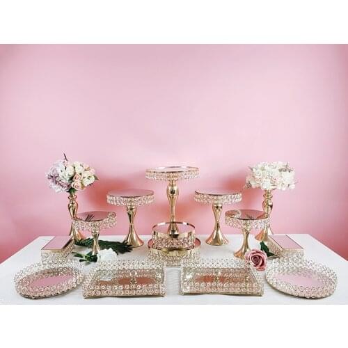 Gold Mirror Metal Cupcake stand Beautiful Tray Dessert Display Decoration Tools