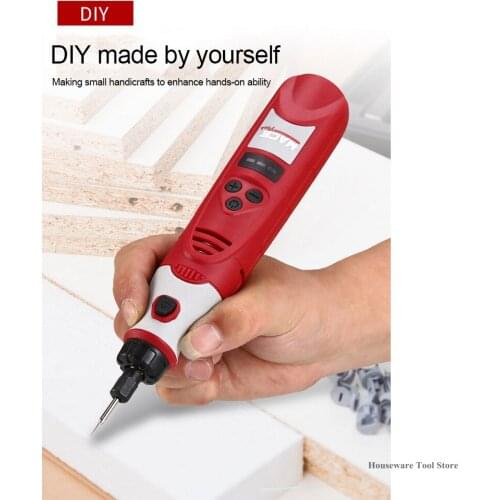 4.2V 15000r/min USB Rechargeable Tiny Electric Drill Rotary Tool Grinder Engraver Pen