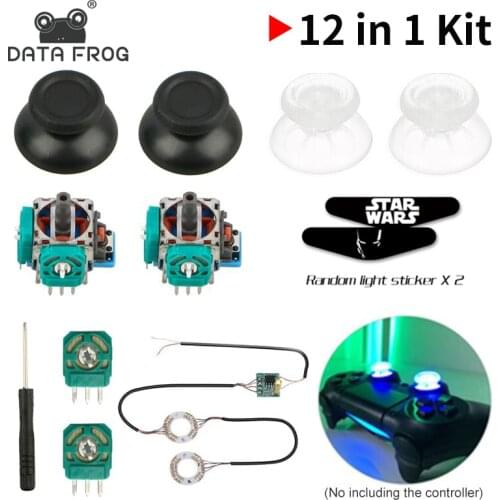 Data Frog 2pcs 3D Analog Axis 3D Joystick Module Potentiometer With 2xBlack Thumb Sticks For Playstation 4 PS4 Controller Repair