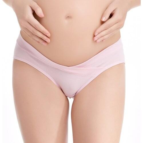 Maternity Low-rise Underwear Solid Color Low Waist Suitable Breathable Female Pregnancy Large Size Cotton Cortch Briefs Panties
