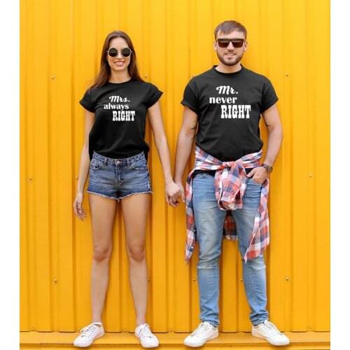 Anniversary Gift Mr and Mrs Shirts Wedding Gift Mrs Always Right Mr Never Right Couple Matching Tops Couple Tshirts T-shirts
