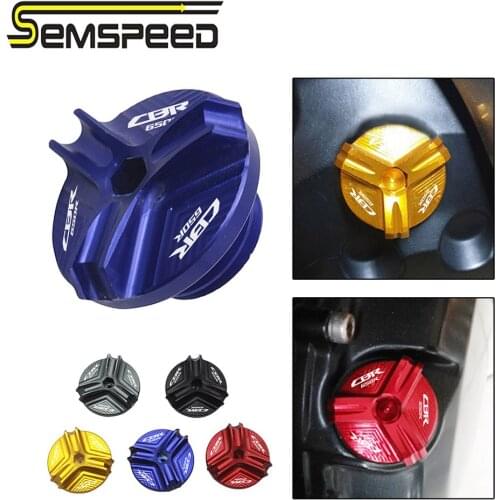 SEMSPEED With LOGO CB 650R/CBR 650R Motorcycle Engine Oil Filter Cup Plug Cover screws Cap For Honda cb650r cbr650r 2019 2020