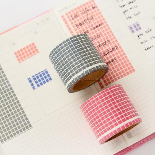 Lattice Pattern Paper Washi Tape 35mm Color Plaid Grid Adhesive Masking Tapes Decoration for Diary Home DIY Art Household F822