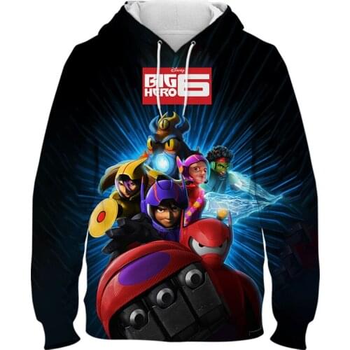 Big Hero 6 Sweatshirts For Men Disney 3D Print Cartoon Anime Hoodies For Women Streetwear Casual Boy Girl Kids Clothing