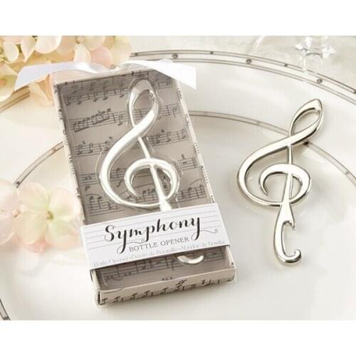 Unique Wedding Favors "Symphony" Chrome Music Note Bottle Opener wedding gift wholesale 100pcs/lot Free shipping stronge packing
