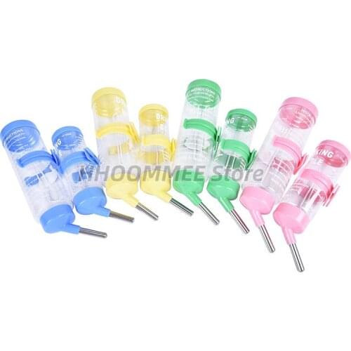 1pc Plastic Hamster Drinker Water Bottle Dispenser Feeder Hanging Pet Dog Guinea Pig Squirrel Rabbit Drinking Head Pipe Fountain