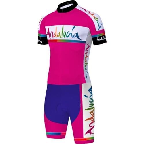 2021 laser cut ANDALUCIA cycling jersey spain cycling skinsuit bicycle jumpsuit short sleeve Triathlon body suit mtb 20D gel pad