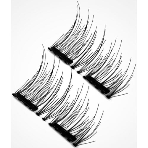 Double Magnet 3D Magnetic Eyelashes Full Strip Natural Soft Hair Reusable Eyelash Extensions Glue Needless