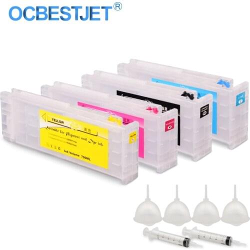 4Colors/Set T6871-T6874 T6871 Empty Refillable Ink Cartridge With Chip For Epson SureColor S30600 S50600 Printer 700ML/PC