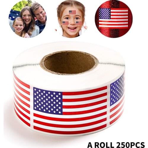 50-250 Pcs American Flag Stickers USA Patriotic Sticker For Notebooks Cards And Scrapbooking Office Stationery Sticker