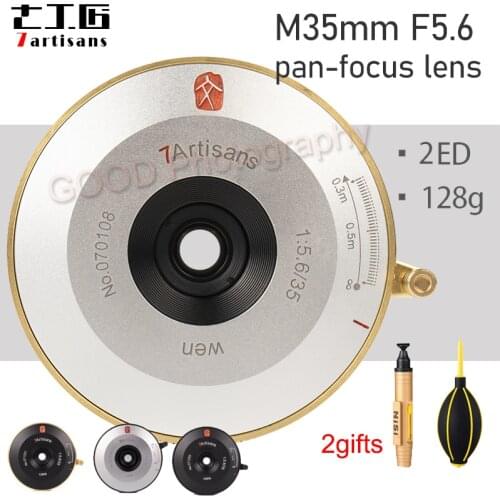 7artisans 35mm F5.6 Pan-focus Camera Lens for Leica M Mount Camera Full Frame Manual Focus Ultra Thin 2ED Light Weight For M10R