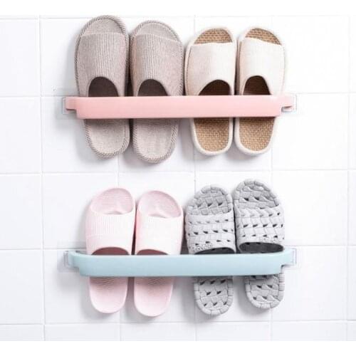 Household Bathroom Towel Plastic Storage Rack Bathroom Wall-mounted Self-adhesive Storage Rack Kitchen Rag Hook Towel Rack