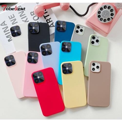 Candy Color Phone Case For iphone 12 11 Pro XS Max XR X 8 7 6S 6 Plus SE 5 5S Silicone Cases Soft TPU Matte Back Cover