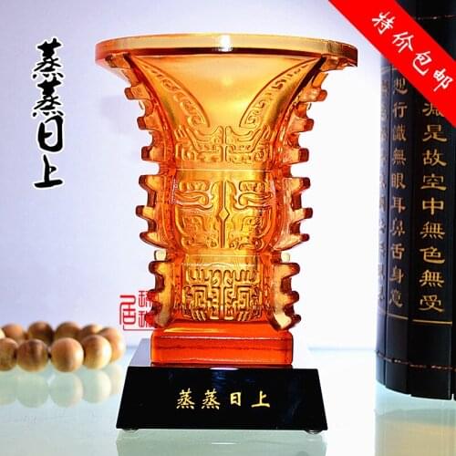 Business gifts glass ornaments Baoding old glaze genuine peace auspicious feng shui ornaments on the upgrade package mail