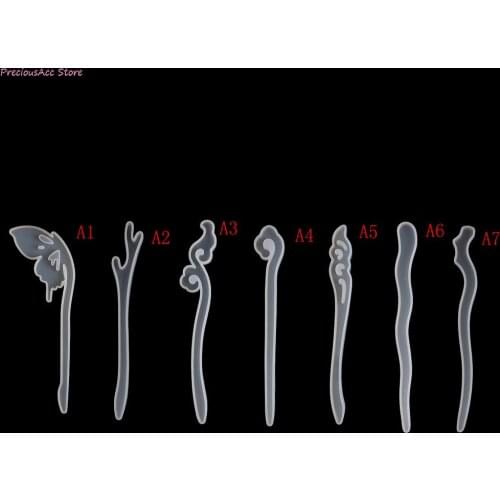 DIY Hairpin Silicone Mold Making Hair Stick Mould Jewelry Pendant Resin Craft