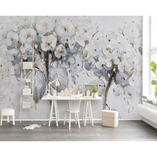 Beibehang Custom photo wallpaper mural Oil painting flower Bedroom master bedroom bedside TV background wall 3d wallpaper tapeta