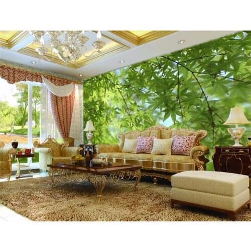 Photo Wallpaper for living room sofa bedroom 3D Stereo Large Murals Green leaves scenery mural wallpaper for walls 3 d