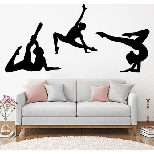 Gymnast Wall Decals Sport Girl Wall Sticker Gymnastics Dance Studio Home Decor Design Vinyl Sticker Girl Kids Room Decor C337