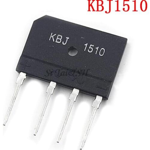 1pcs/lot KBJ1510 GBJ1510 ZIP-4 Induction Cooker Rectifier Bridge Stack 15A 1000V Flat Bridge