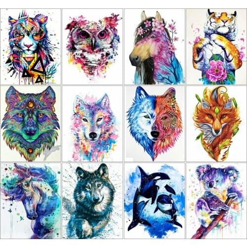 AZQSD Painting By Numbers Tiger Oil Painting Paint By Numbers For Adults Animal Hand Paint Kit Canvas Home Decor Gift Diy