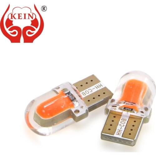 KEIN 10PCS Silicone T10 Led W5W T10 194 168 COB Led Light for Car Interior Lighting Pathway Reading Door Lamp Bulbs Auto Parts
