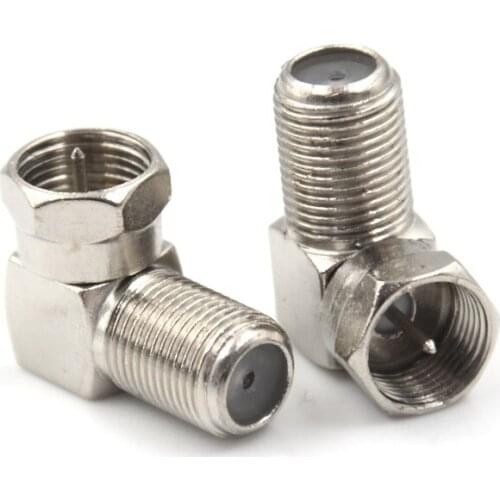 Hot！5pcs Right Angle 90 Degree Coaxial Connector Waterproof Connection F Male To F Female Adapter Connector RG6, RG59