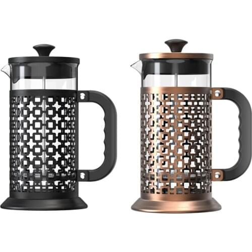 French Press Coffee Tea Maker(34Oz)Heat-Resistant Glass 304 Stainless Steel Coffee Press Pot with 3 Filter Screen