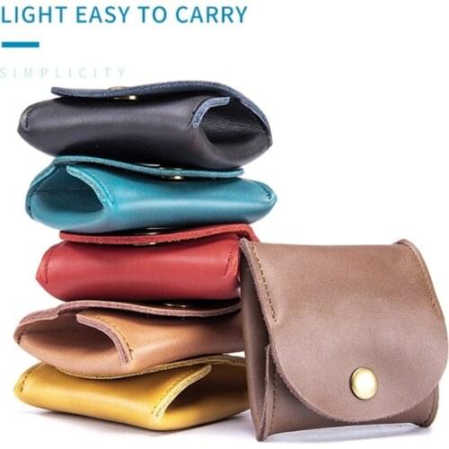 PU Leather Coin Purse Earbuds Earphone Holder Pouch for Women Men Small Wallet 28GD