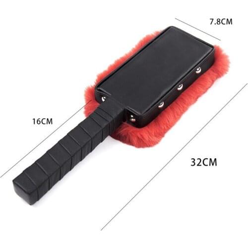Red Plush Brush Sex Paddle Spanking Whip Fetish Sex Toys For Couples Adult Games Flogger Maid Cosplay Halloween Gifts