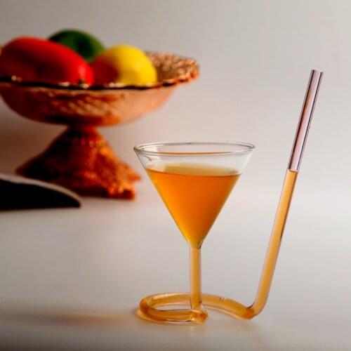 Creative KTV Bar Juice Cups Cocktail Cups with Long Straws Whiskey Champagne Glass Beer Wine Glasses Wedding Party Goblet