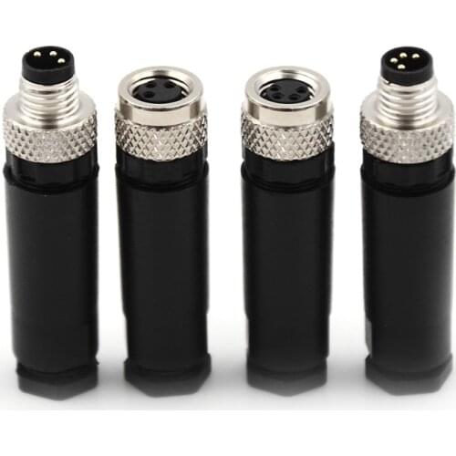 M8 Waterproof Sensor Connector 3 4 Pin A Type Male&female Straight&angle Screw Threaded Plug Coupling