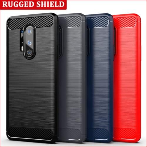 Brushed Texture For Oneplus 8 Pro 8T Soft Silicone TPU Carbon Fiber Armor Phone Case Cover Frame ShockproofFor Oneplus 8T Cases