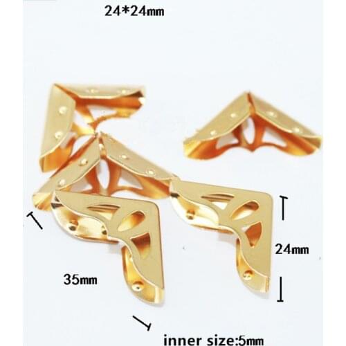 Rose Gold Book Scrapbooking Albums Menus Corner Protectors Metal Hollow Corners For Books,24*24*5mm,Fit 5mm,12Pcs