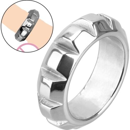 Male Ball Scrotum Stretcher Sex Toys for Men Delay Ejaculation Metal Penis Lock Ring Stainless Steel Heavy Duty Cock Ring