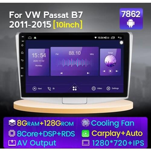 Android10 DSP 4GLTE 6+128G 1280*720QLED screen Car Radio For VW Volkswagen Passat B7 B6/Magotan Auto multimedia smart head unit