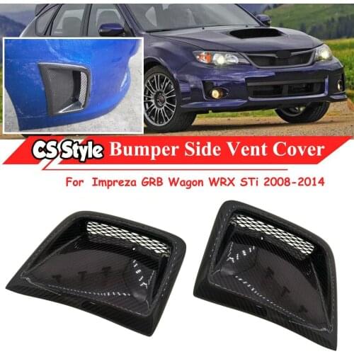 Front Bumper Side Vents Cover Trim Body Spoiler for Subaru Impreza GRB Wagon WRX STi 2008-2014, Real Carbon Fiber