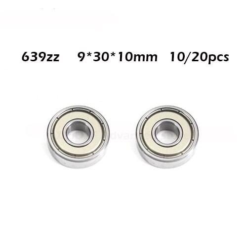 639ZZ bearing 9*30*10(mm) ABEC-1 bearing 10pcs Metal Sealed Mini Bearing free shipping 639 639Z 639 ZZ chrome steel bearings