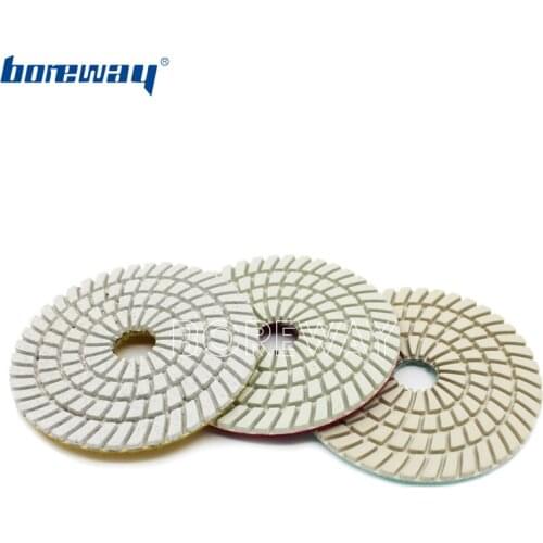 Supply 4 inch Three Step Diamond Abrasive Polishing Pad For Granite Marble Stone