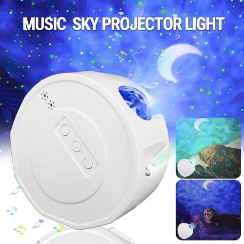 Starry Sky Projector Light Moon Star Cloud Bluetooth Night Lamp 360° Rotation Projection 6Color Ocean Waving Light Holiday light