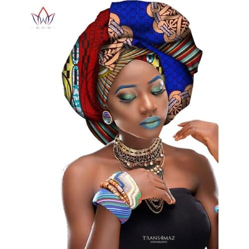 Multicolor Decorative Scarf Shawls Women African Head Wrap African Traditional Fashion Wax Printed Ankara Cotton Headscarf AF006