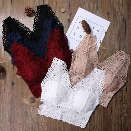 Sexy Womens Crop Top Floral Harness V-Neck Solid Hollow Lace Camisole Short Tube Tops 5 Colors Dropshipping