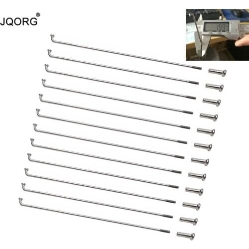 37 Pieces A Lot Diameter 2.0mm Material 304 Stainless Steel Bicycle Spokes Lighting Sliver Color Round Body Equal Diameter Spoke