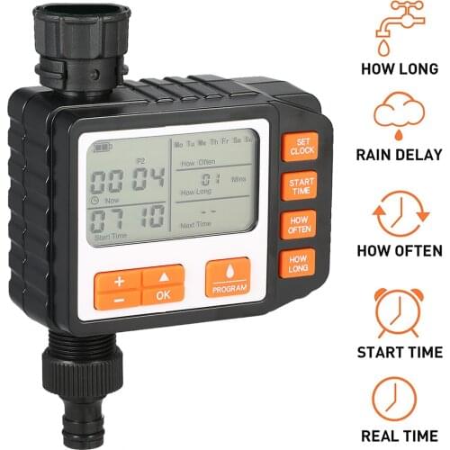 3 Separate Programs Water Timer 3in Large Screen Auto and Manual Mode Hose Timer Sprinkler Timer Single Valve Faucet