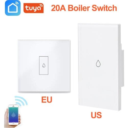 Tuya WiFi Smart Boiler Water Heater Switch Smart Home Remote Control Touch Switch Via Smart Life APP Work with Alexa Google Home