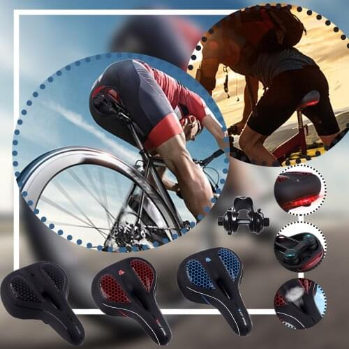 Thickened Bicycle Seat Cushion Thickened Soft Elastic Breathable Comfortable Silicone Bicycle Seat With Tail Light